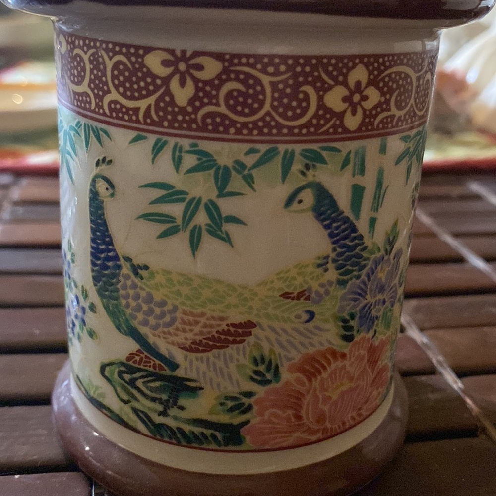 Colonial candle porcelain made in Japan with glass top - Picture 3 of 3